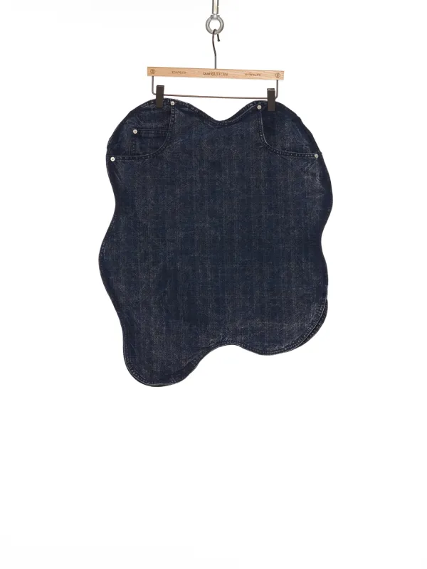 SS26 BLUE WAVY VINTAGE DENIM SKIRT