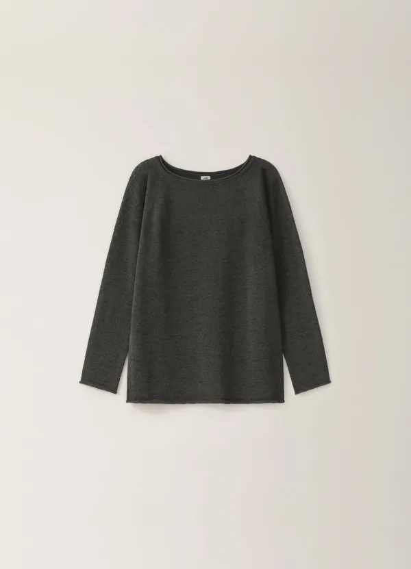 Paper Raglan Long Knit - Charcoal