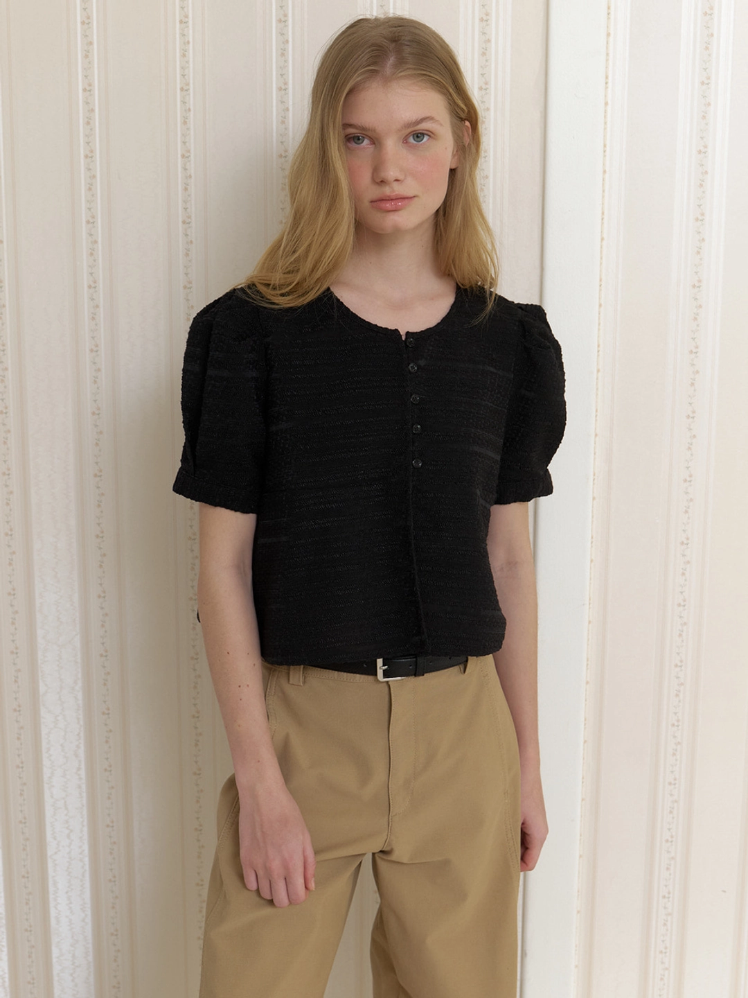 어몽 A PUFF BLOUSE JACKET_BLACK 상품 이미지 2
