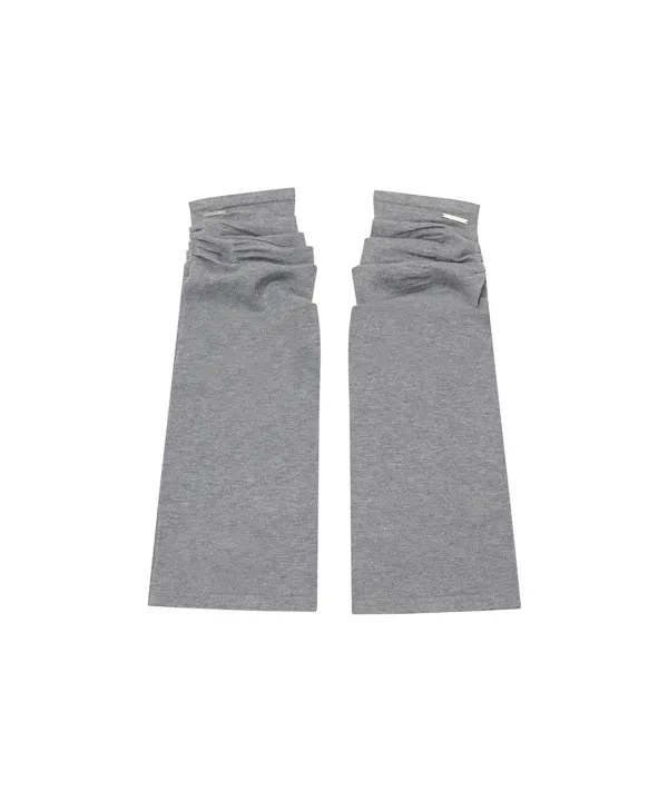 Shirring knit leg warmer GREY