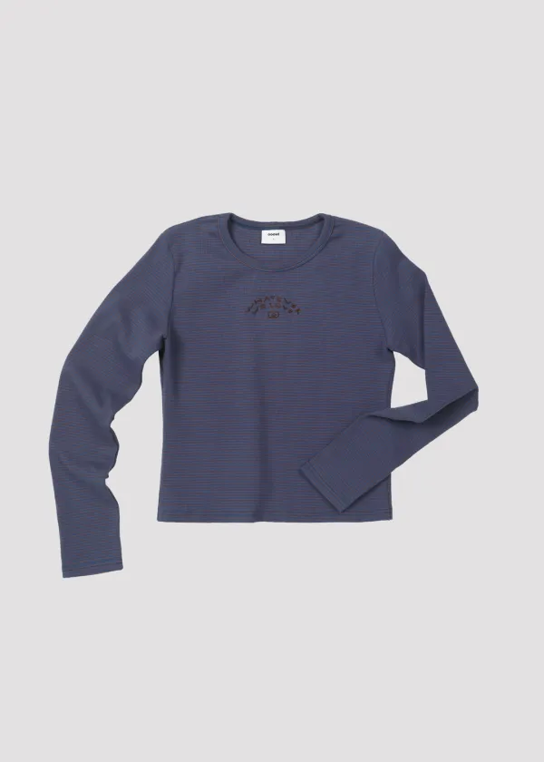 LONG SLEEVE SLIM T SHIRT BLUE STRIPE