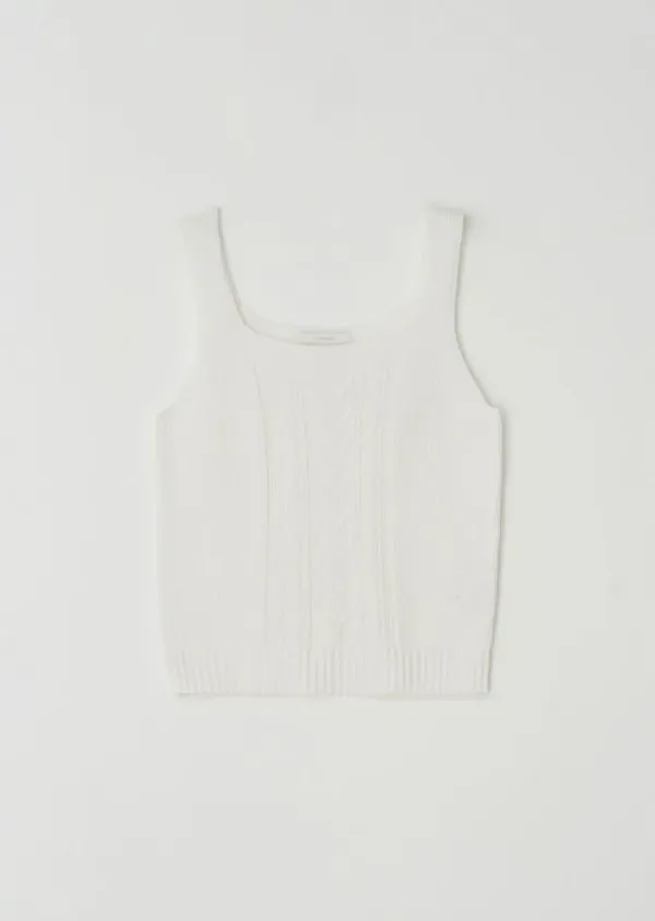 whole garment knit sleeveless-ivory