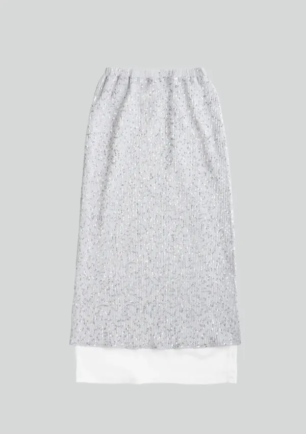 Mused Holiday Sparkle Skirt - Silver