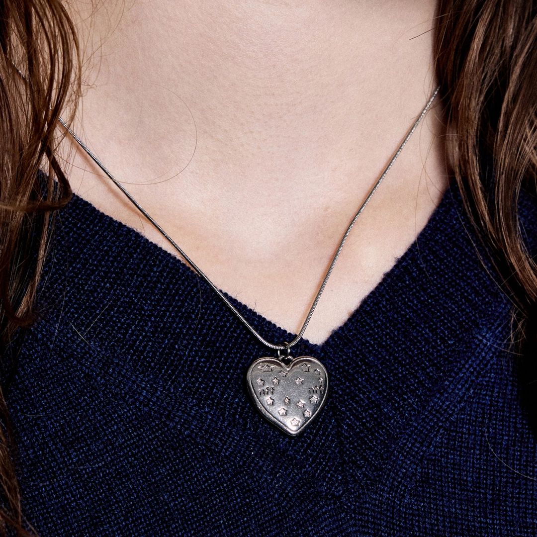 엔프프 festive heart necklace-silver 상품 이미지 1