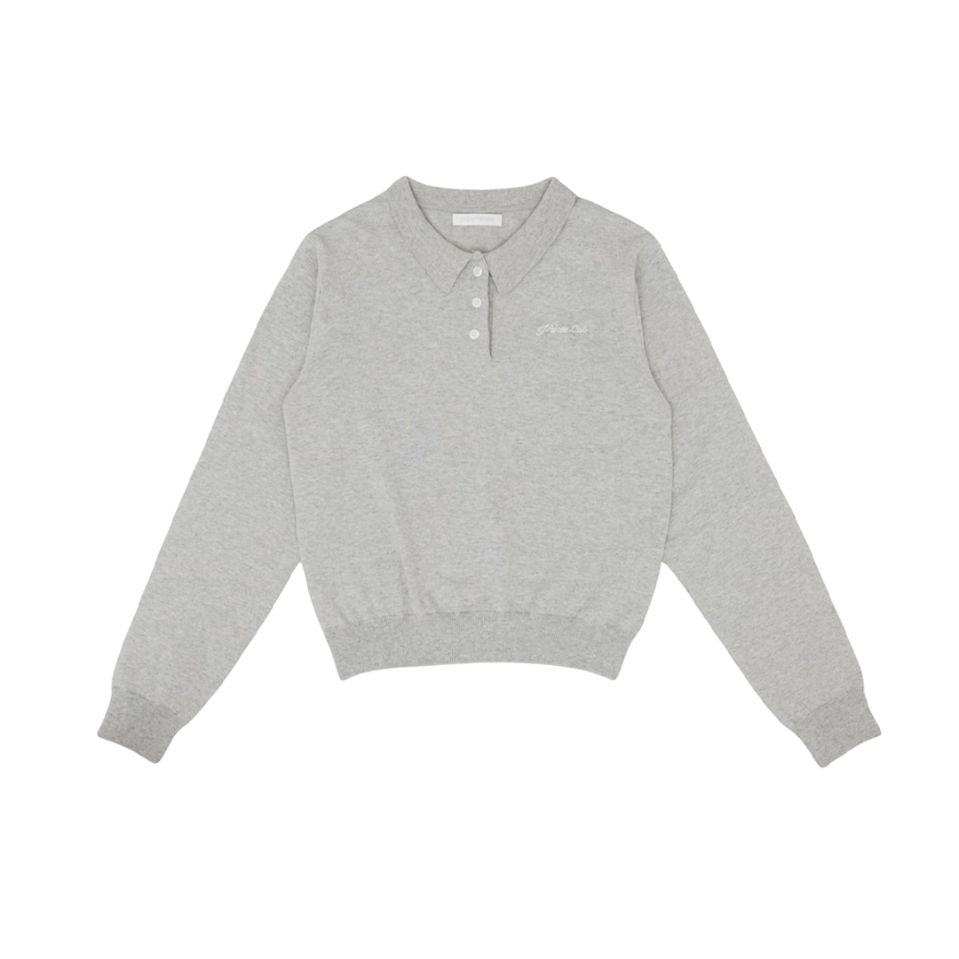 피브비 Cotton Cashmere Knit PK Shirt (snow grey) 상품 이미지 2