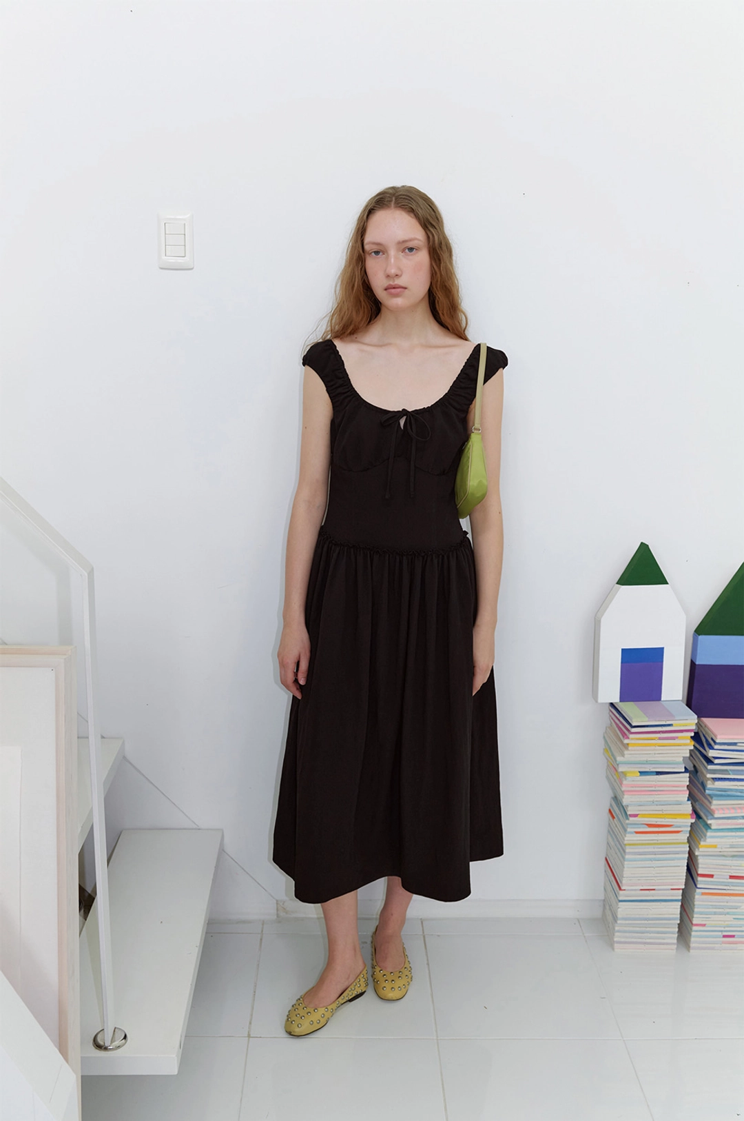 엘오61 Matera Smoked Dress in Black 상품 이미지 2