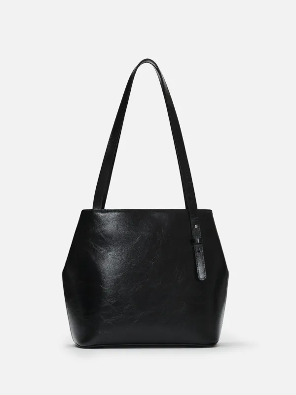 Medium Aline shoulder bag Wrinkled Black