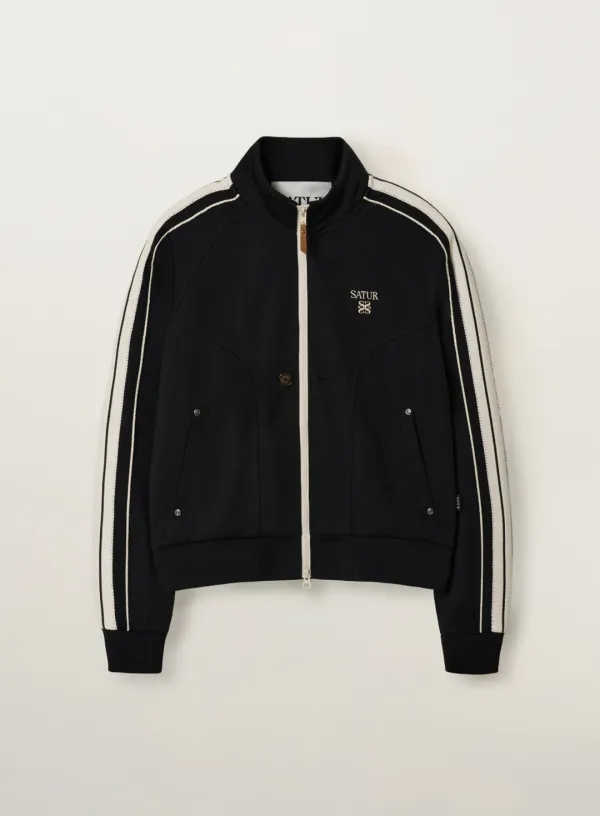 (W) Essential Lawton Track Zip-up Jacket - Black