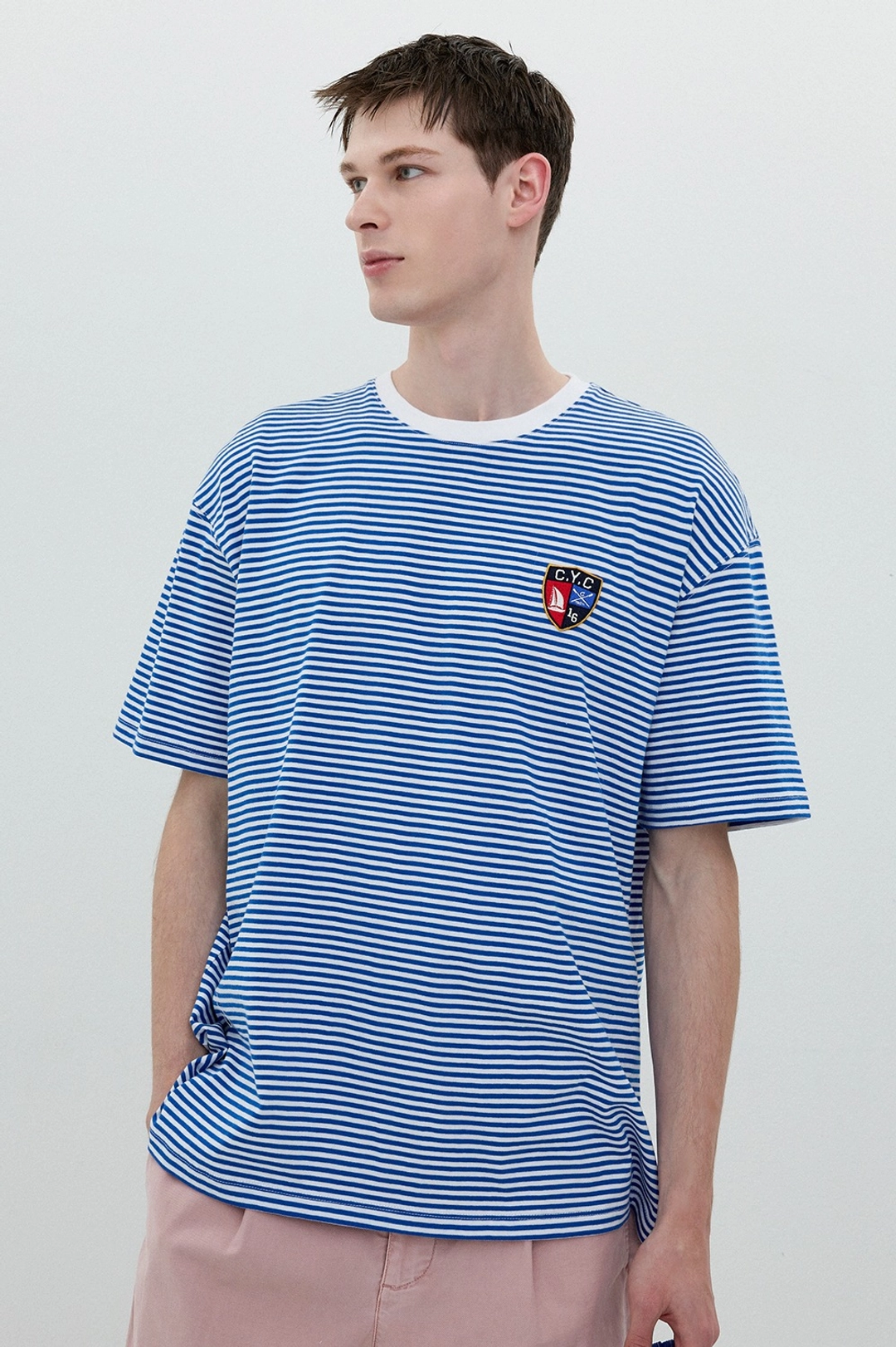 클로브 [25SS clove] Wappen Stripe T-Shirt (Blue) 상품 이미지 1