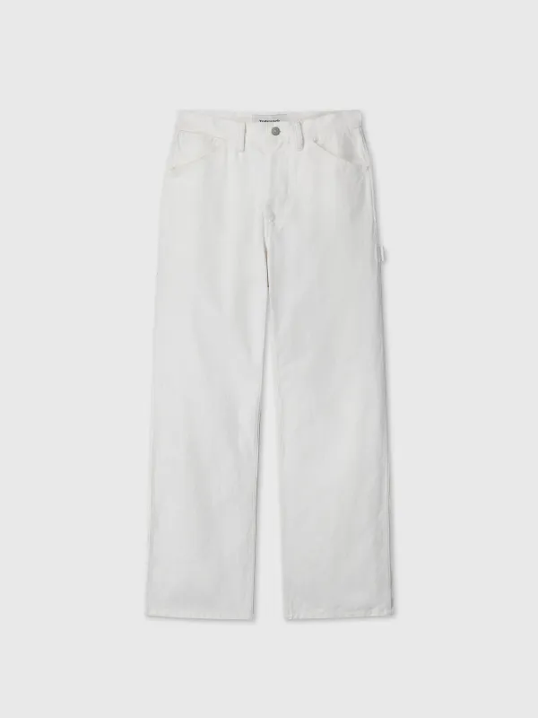 (W) BRUSHED COTTON PAINTER PANTS_ WHITE
