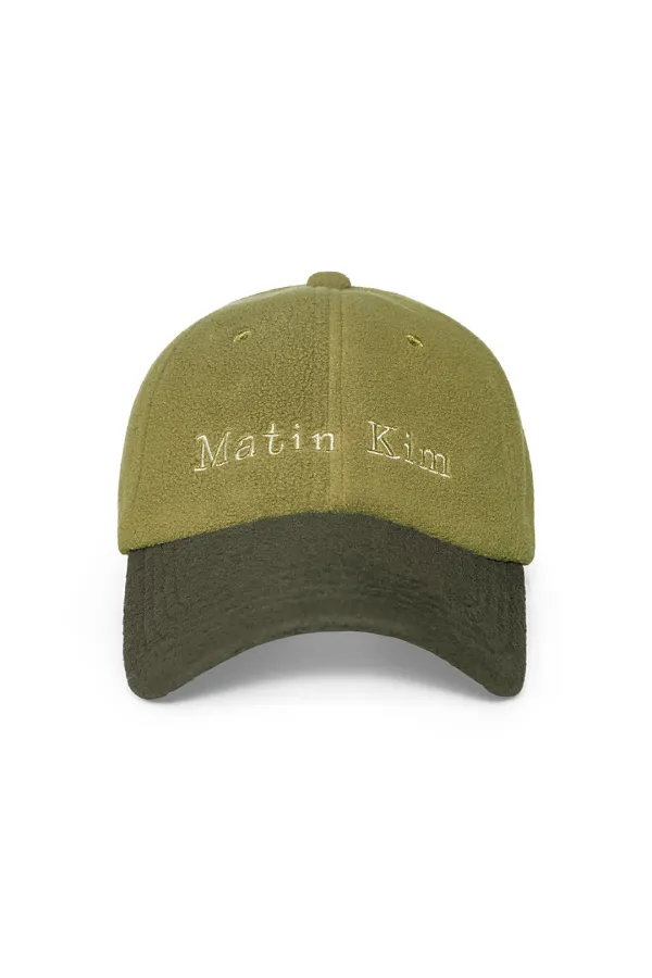 LOGO FLEECE BALL CAP IN KHAKI