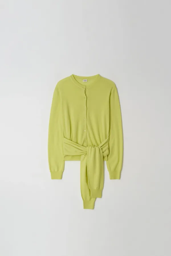 Sleeves Knit Cardigan (yellow)