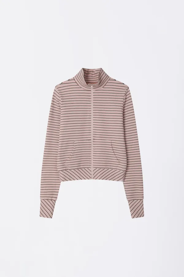 Striped Track Jacket Baby Pink