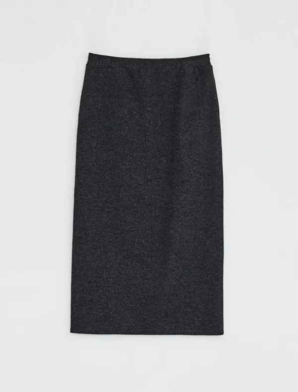 SOFT FLEECE MAXI SKIRT [CHARCOAL]