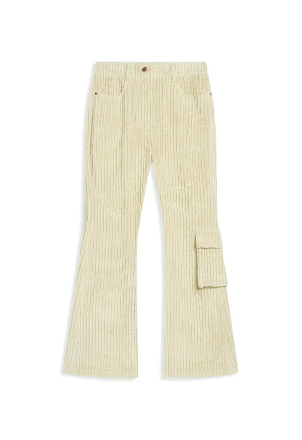 CORDUROY LOOSE BOOTCUT, CREAM