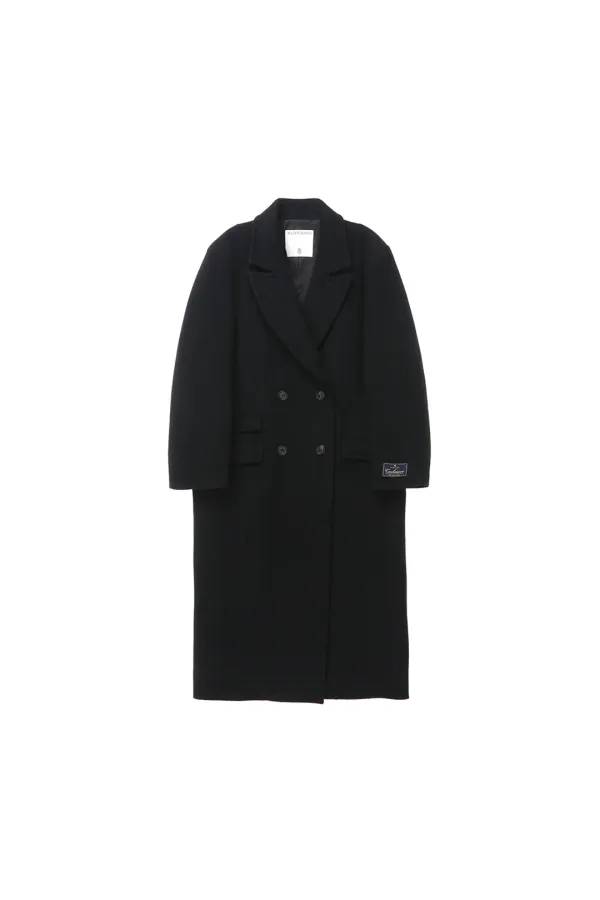 Maxi Coat In Double Face Wool Cash, Black