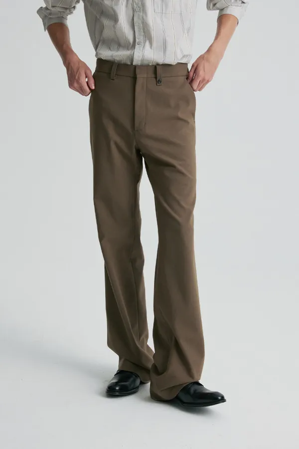 TAILORED BOOTCUT TROUSERS TAUPE BEIGE