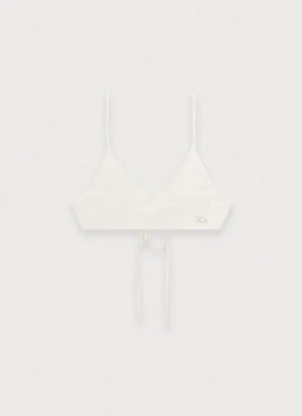 Vacation nylon bra top - white