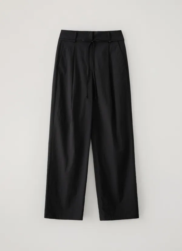 SS Highwaisted Tuck Pants (Black)