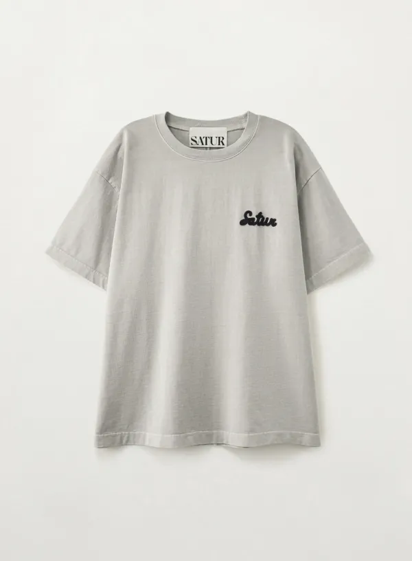 Flowing Small Logo Dyed T-Shirt - Gray