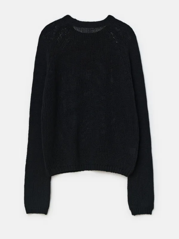 2nd /Side Slit Round Loose Knit (black)