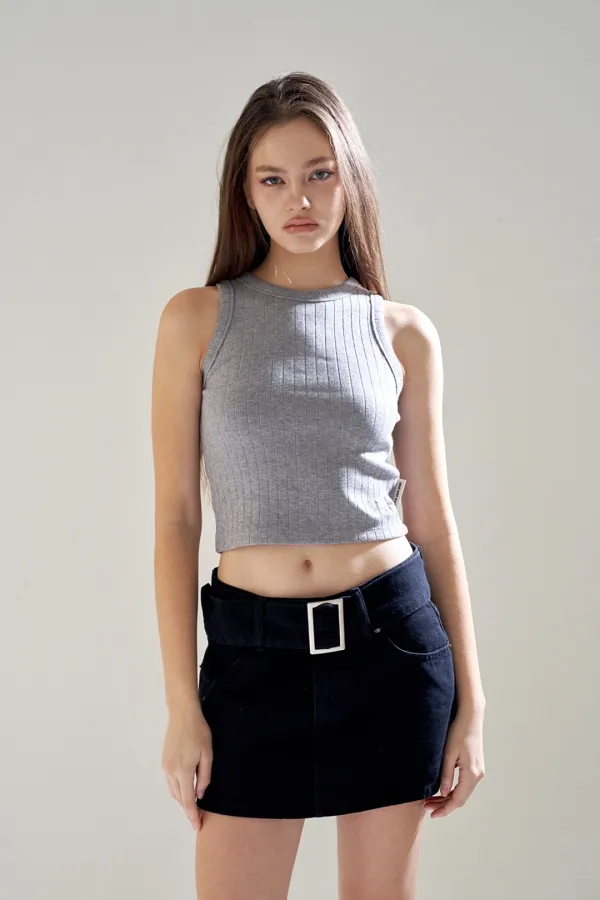 MONO KNIT SLEEVELESS GRAY