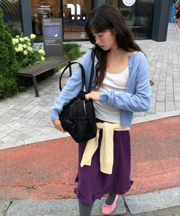 BASIC WOOL ARCHIVE CARDIGAN SOFT BLUE