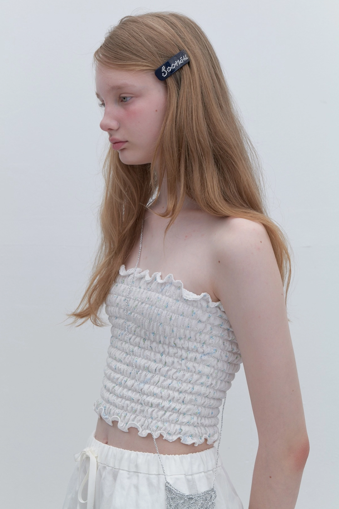 순수 (3rd Re-stock) Lazy Print Tube Top (White) 상품 이미지 1