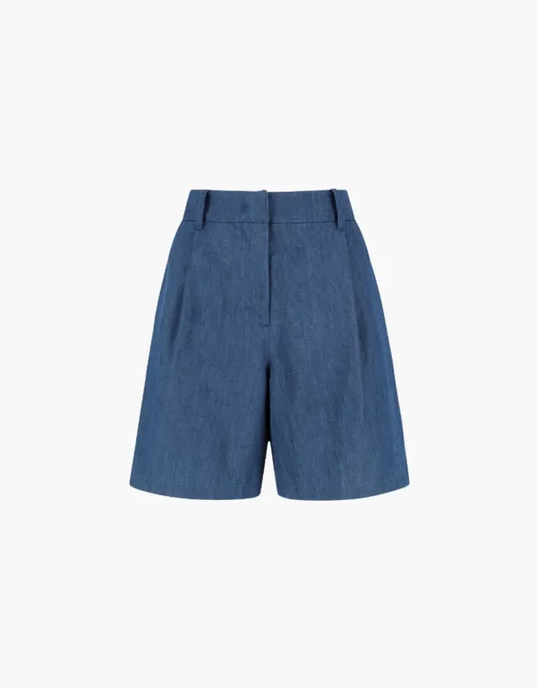 denim midi pants - blue