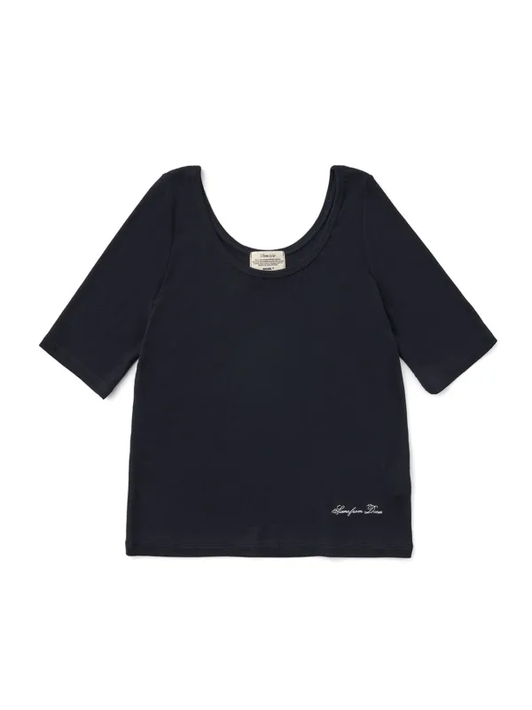 Wide Uline Top [NAVY]