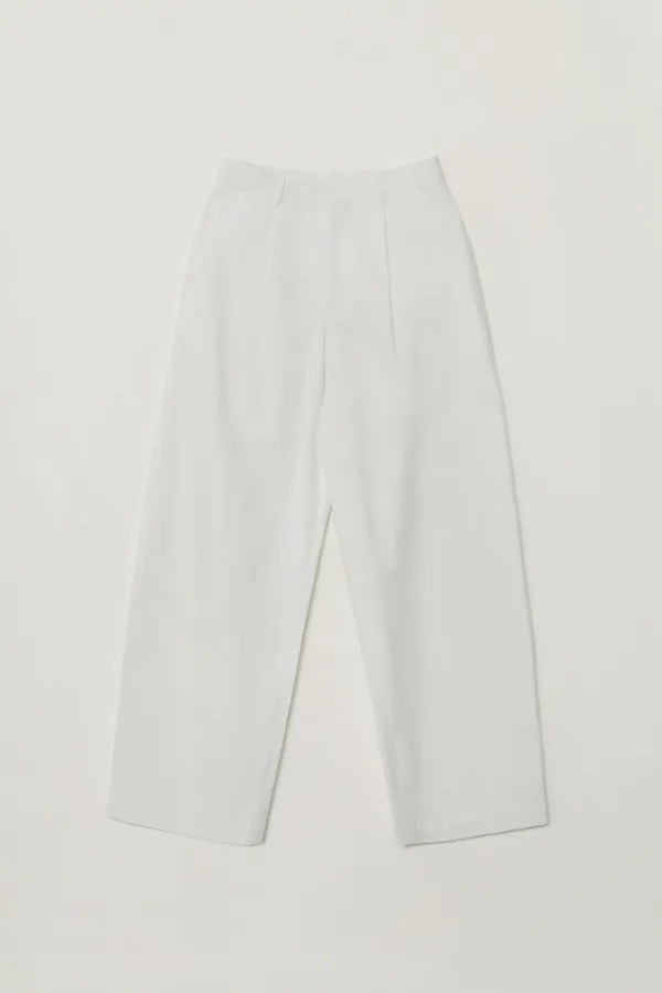 MUIN PINTUCK COTTON TROUSERS_IVORY