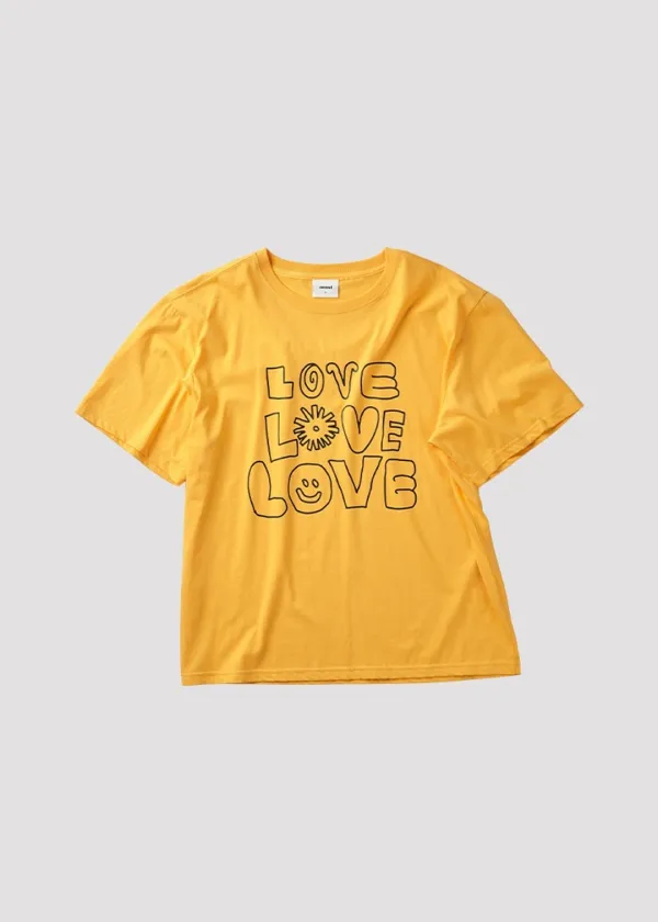 30S T SHIRT LOVE LOVE LOVE YELLOW