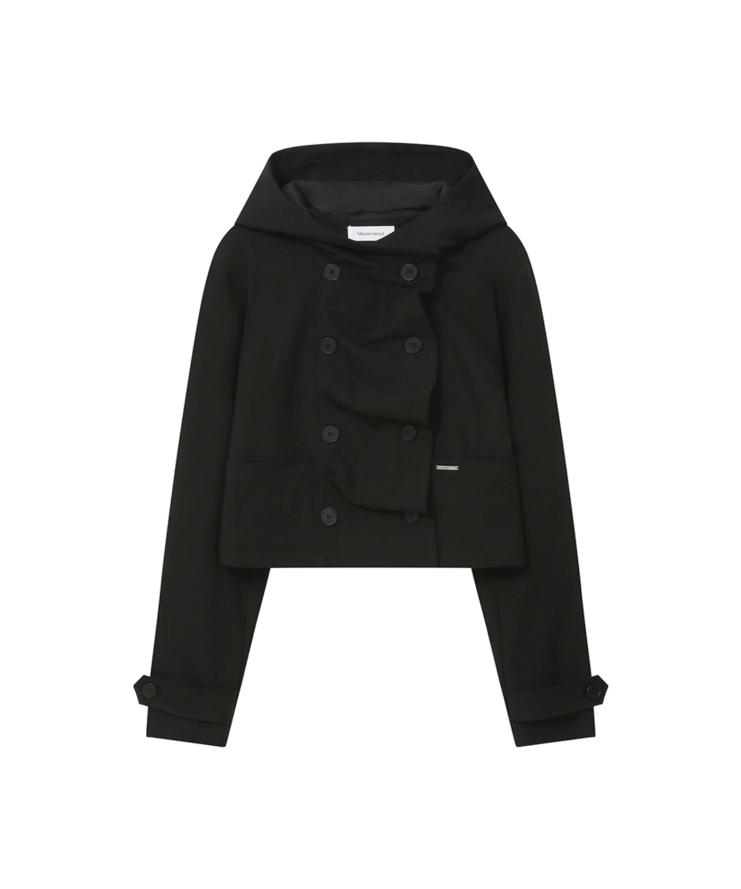 미세키서울 Cowl neck button Jacket BLACK 상품 이미지 1