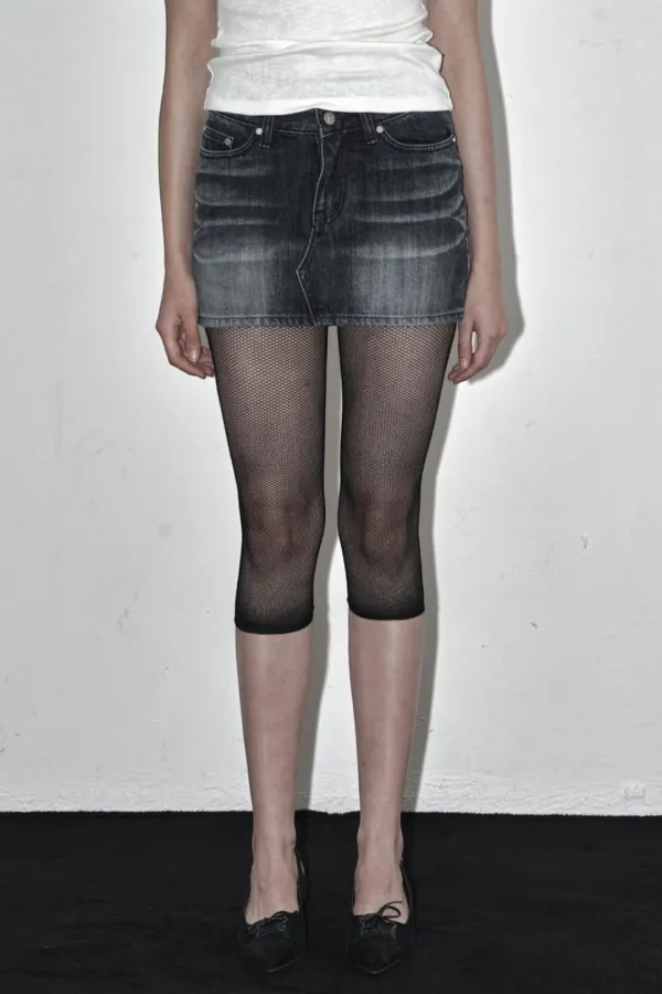 CAT WASHING MINI SKIRT BLUE BLACK