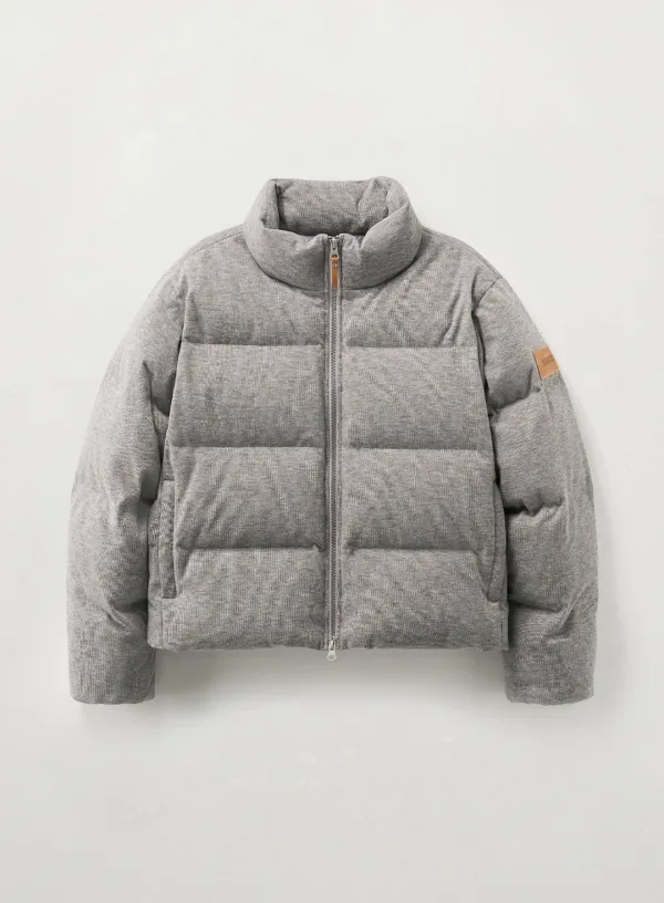(W) Knit Puffer Duck Down Padding - Gray