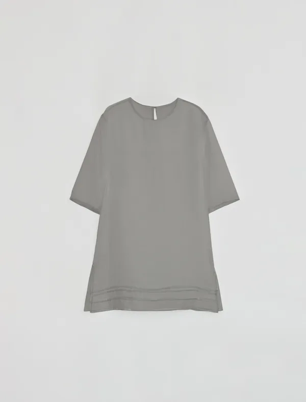 HALF SLEEVE SHEER DRESS [GREY]