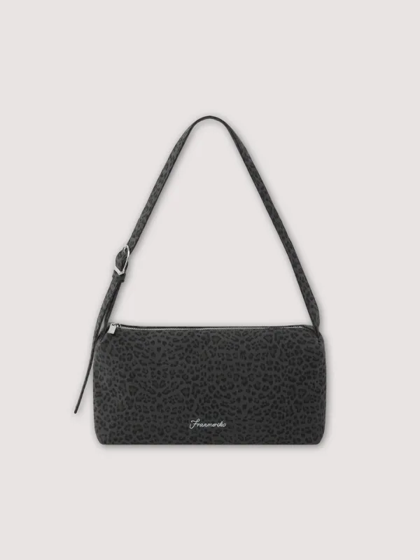 [5th] Leopard Shoulder Bag - Charcoal