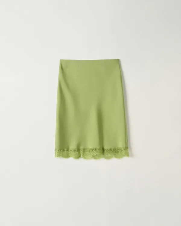 [7th] Lace Slip Skirt [OLIVE]