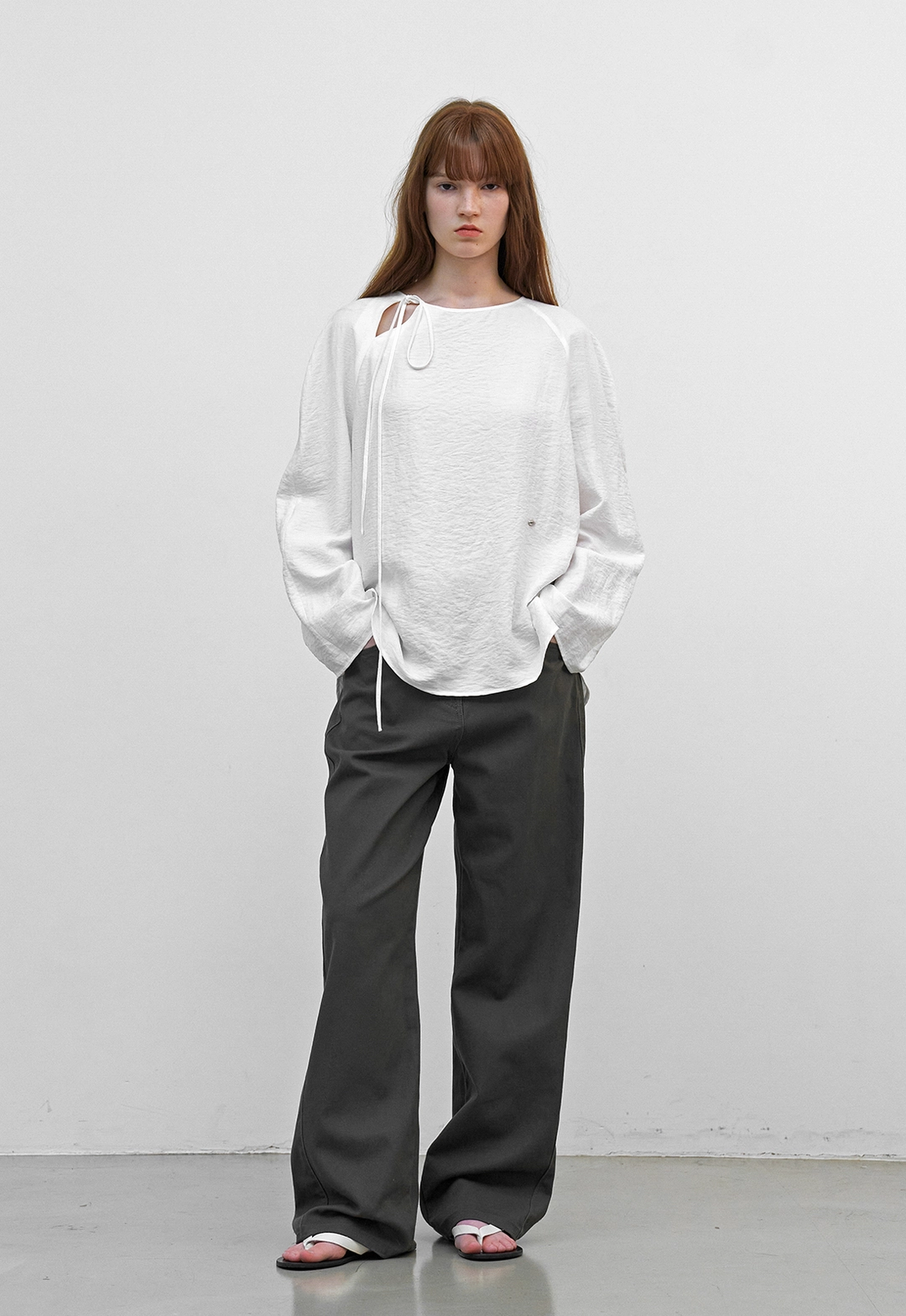아뜰리에 나인 (BL-4391)RAGLAN SLEEVE TIE BLOUSE 상품 이미지 2