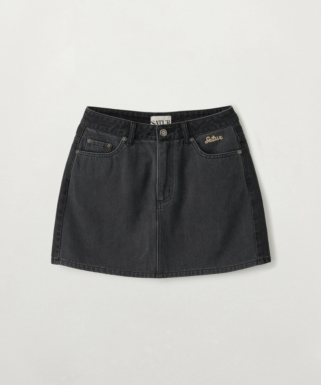 세터 (W) Contrast Denim Mini Skirt - Black 상품 이미지 1