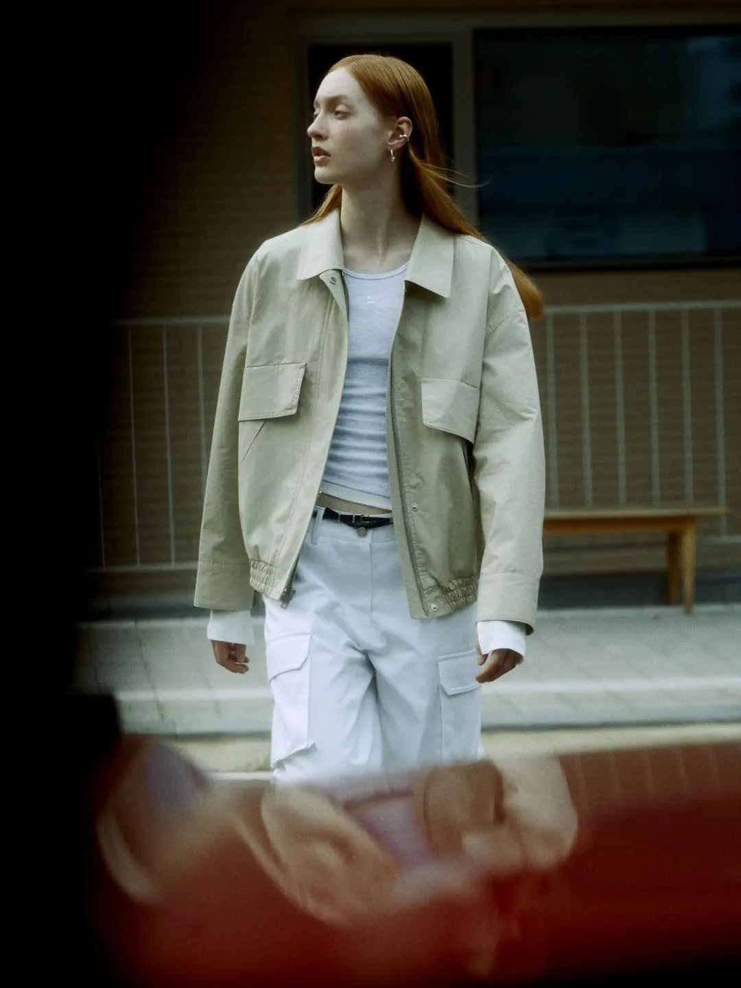 뮤제 PYRAMIDE Oversized Coated Cotton Jumper_Beige 상품 이미지 2