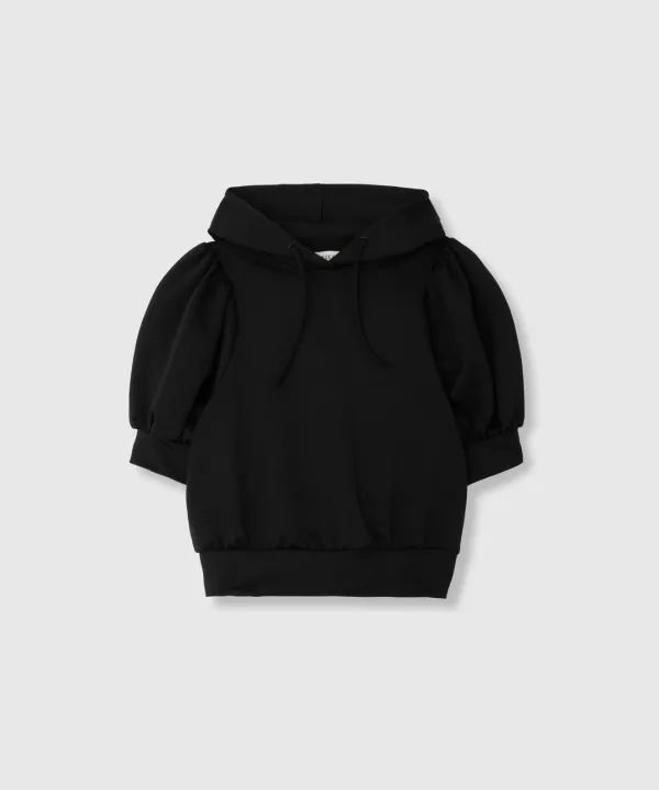 PUFF SLEEVE JERSEY HOODIE