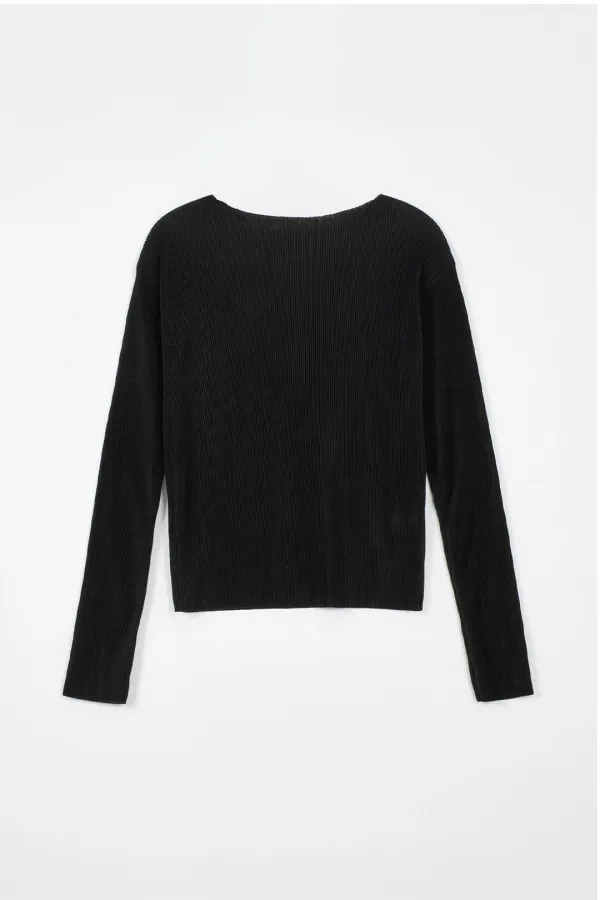 [7차] Pleats Cutting Top_Black