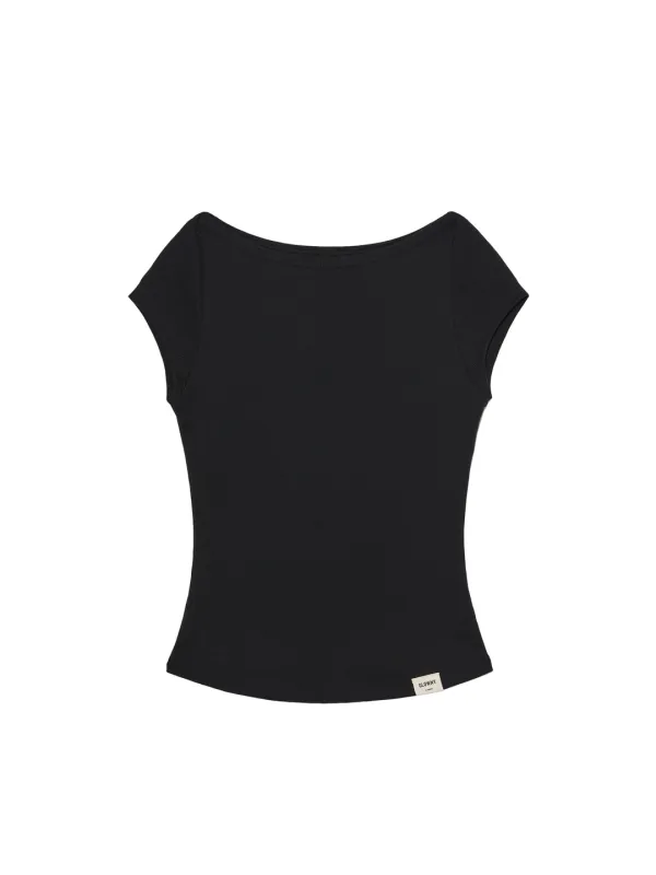 G CLASSIC BOAT NECK TEE (BLACK)