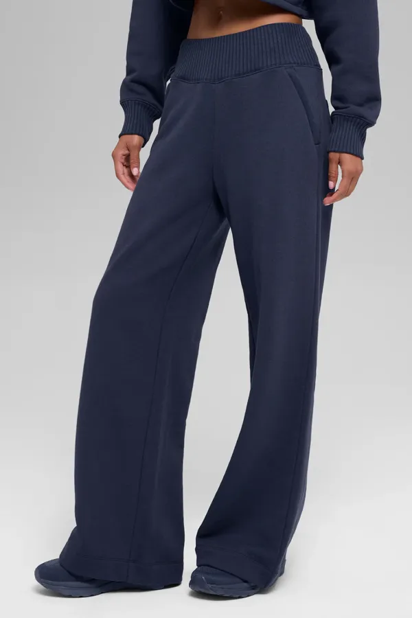 Serenity Wide Leg Sweatpant - Navy