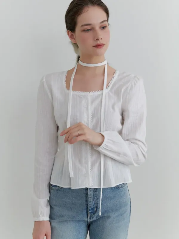 Dittany lace blouse (white)