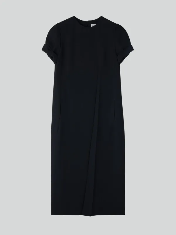 TURN-UP SLEEVES DRESS (BLACK)