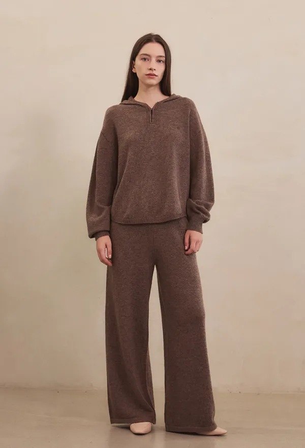 Nelia Wool Knit Pants (Brown)