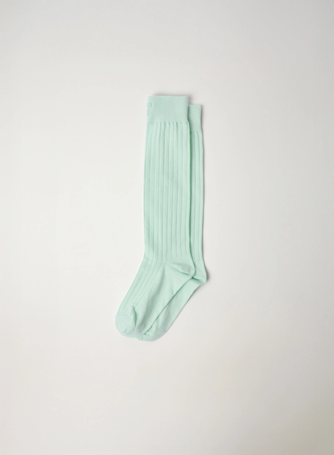 세터 (W) See-through Ribbed Socks - Mint 상품 이미지 1