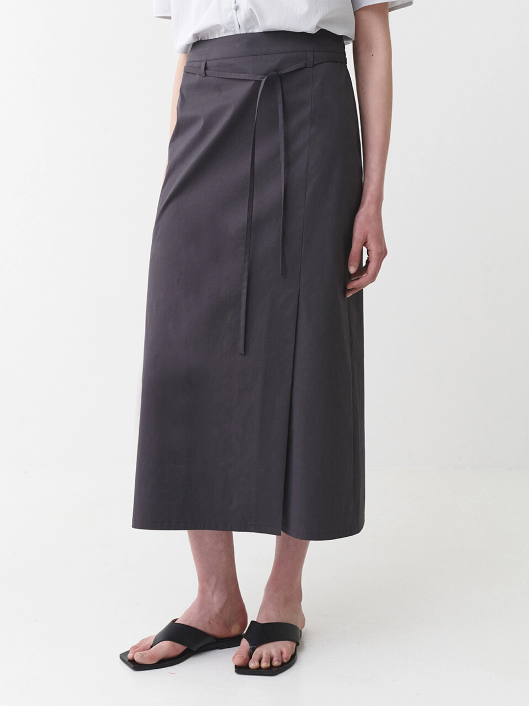 루에브르 [DARK GREY 02_M 6/12 예약배송]Long H-line Cotton Skirt SW5MS255_2color 상품 이미지 2